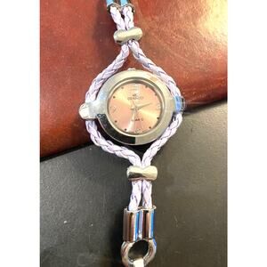 Women's 25mm Silver Tone Denacci Watch, Leather and Stainless Band